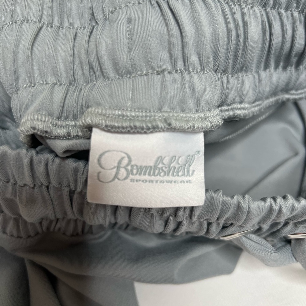Bombshell Sportswear Light Gray Athletic Drawstring Shorts - Picture 3 of 3
